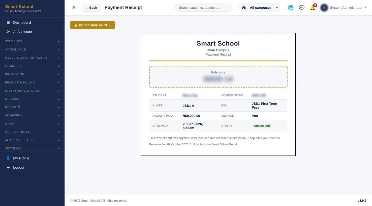 Online payments & receipts second view
